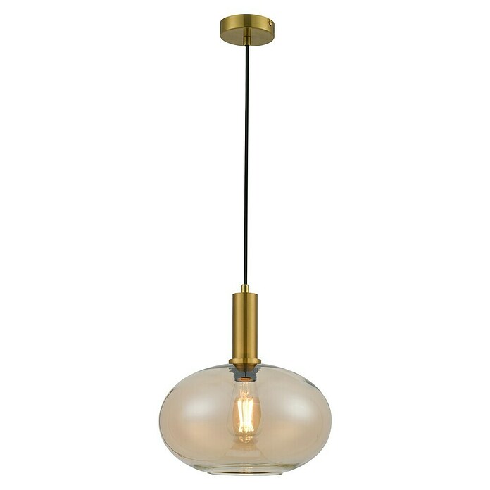 Lámpara colgante redonda (Ø x Al: 30 x 150 cm, Ámbar, E27) | BAUHAUS