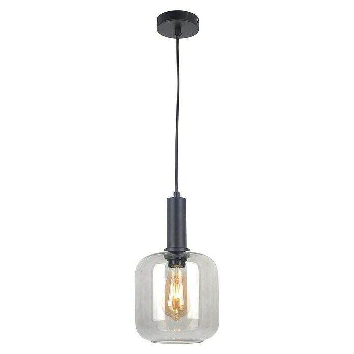 Lámpara colgante redonda (Ø x Al: 20 x 150 cm, Negro, E27) | BAUHAUS