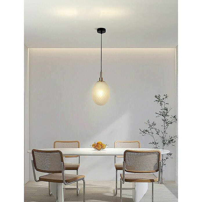 Lámpara colgante (L x An x Al: 15 x 15 x 120 cm, Blanco opal, G9) | BAUHAUS