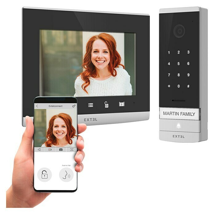 Extel Farb-Video-Türsprechanlage Code Connect (2-Draht-Technik, Bildschirmgröße: 7″, 1.296 x 732 Pixel, Smarte Steuerung: Extel Connect) | BAUHAUS