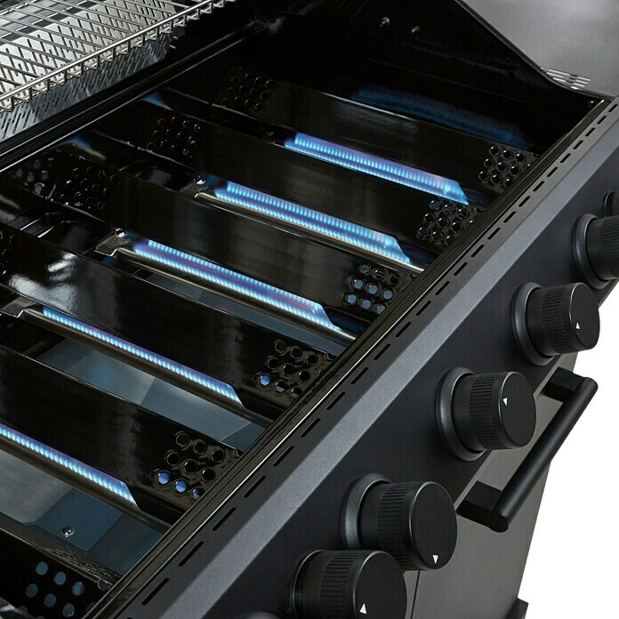 Kingstone KMS Gasgrill Cliff 6500 Beast Black Edition (Grillfläche (B x T): 90,5 x 45 cm, 21 kW, Anzahl Brenner: 6 Stk.) | BAUHAUS