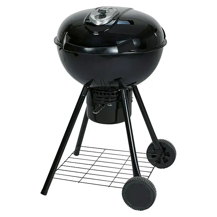 Kingstone Kugelgrill Sunset - Durchmesser Grillfläche: 55 cm, Schwarz - Schwarzer Kugelgrill mit Temperaturanzeige und Ablagerost. Perfekt für gemütliche Grillabende im Freien mit Familie und Freunden.