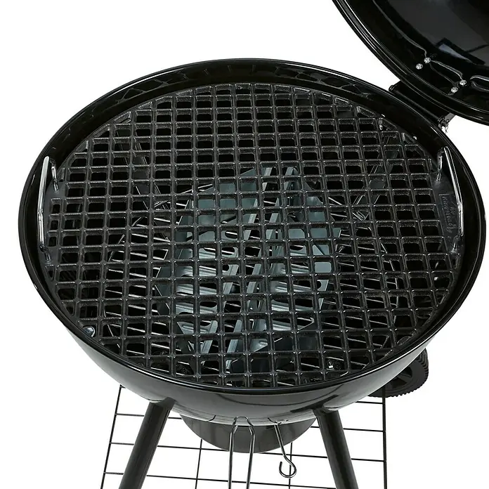 Kingstone Kugelgrill Sunset - Durchmesser Grillfläche: 55 cm, Schwarz - Schwarzer Kugelgrill mit Grillrost und offenem Deckel für köstliche Grillabende.