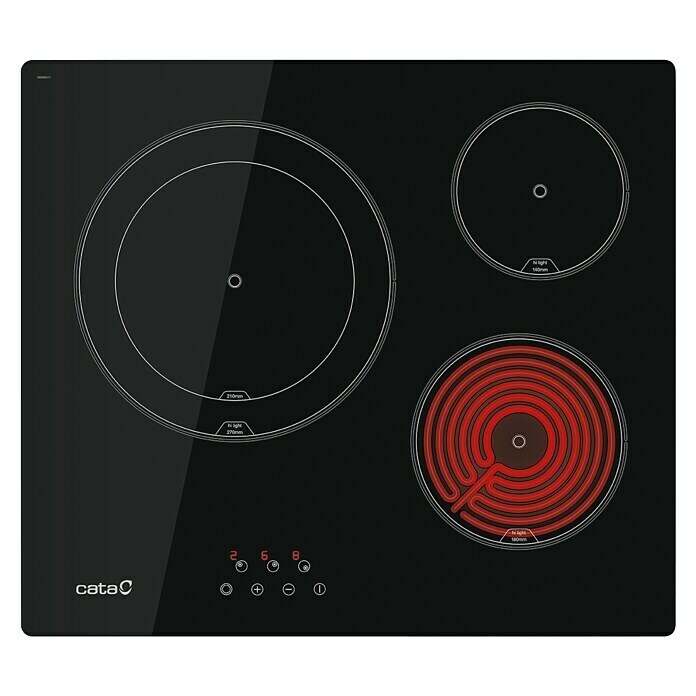 Cata Placa de cocción vitrocerámica TD 6003 BK (L x An: 52 x 59 cm, Número de fogones estándar: 3 ud.) | BAUHAUS