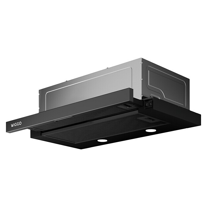 Wiggo Vlakschermafzuigkap WE-D620B-B (Breedte: 59,5 cm, Zwart, Max. afzuigcapaciteit luchtafvoer: 296 m³/u) | BAUHAUS