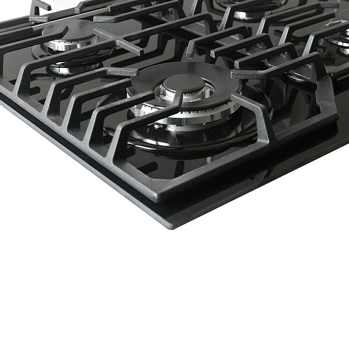 Wiggo Kookplaat Inbouw Gas WH-G634GL-B (Zwart, l x b x h: 60 x 60 x 8,5 cm) | BAUHAUS