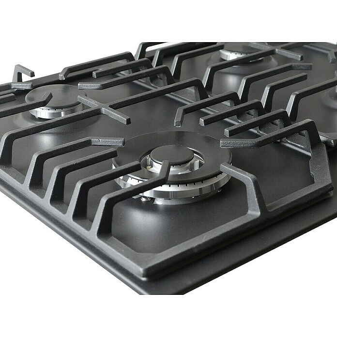 Wiggo Kookplaat Inbouw Gas WH-G634RL(B) (Zwart, l x b x h: 60 x 60 x 8,5 cm) | BAUHAUS