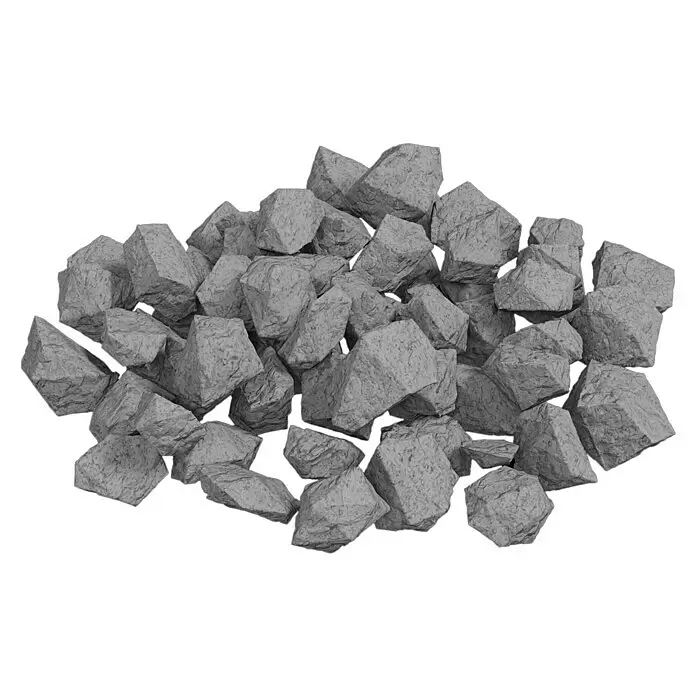 Eilo Saunasteine EL-N510 - 20 kg - Haufen texturierter grauer Steine.