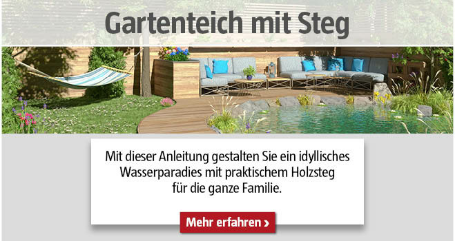 Gartenteich mit Steg anlegen
