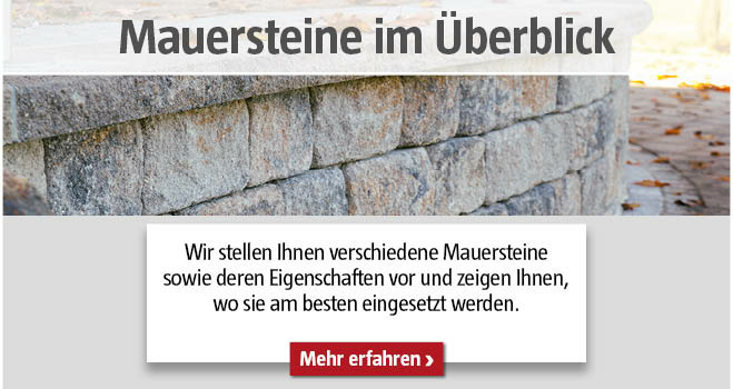 Überblick Mauersteine