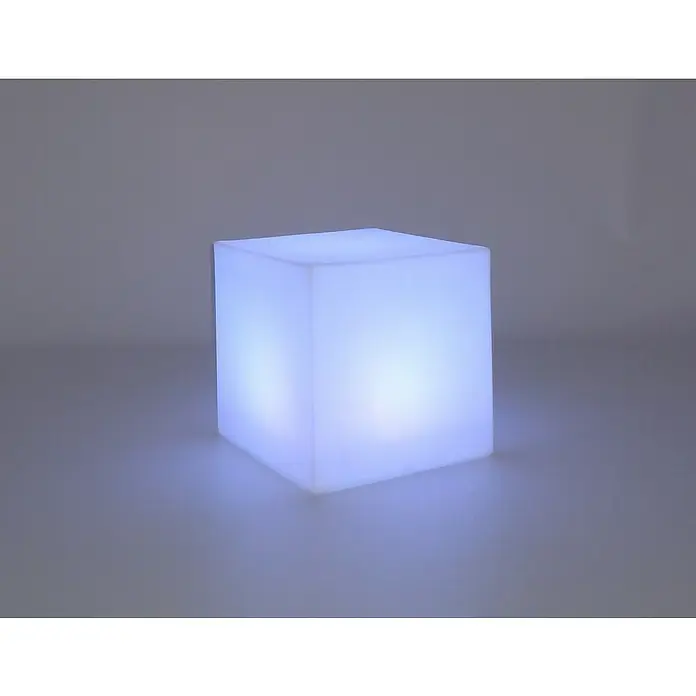 Starlux Cubo solar LED Gopi 32 - 32 x 32 x 32 cm - Cubo LED iluminado en blanco, que proporciona una iluminación moderna y ambiental. Perfecto para espacios interiores y exteriores.