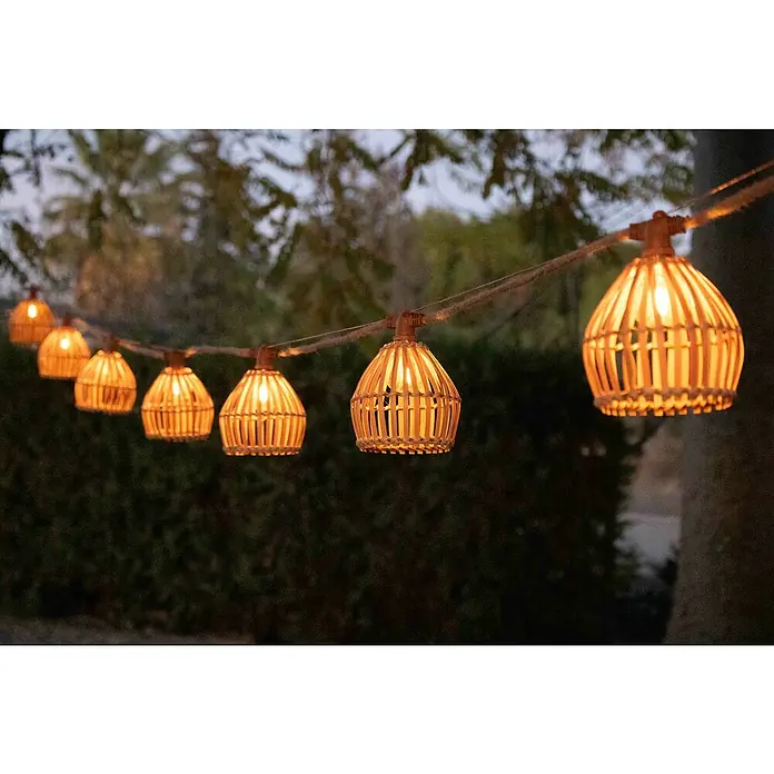 Starlux Guirnalda luminosa LED Anuket - 8,4 W, Largo: 8 m, Amarillo, Número de bombillas: 10 ud. - Guirnalda de luces decorativa con lámparas cálidas, perfecta para crear un ambiente acogedor en un jardín.\n
