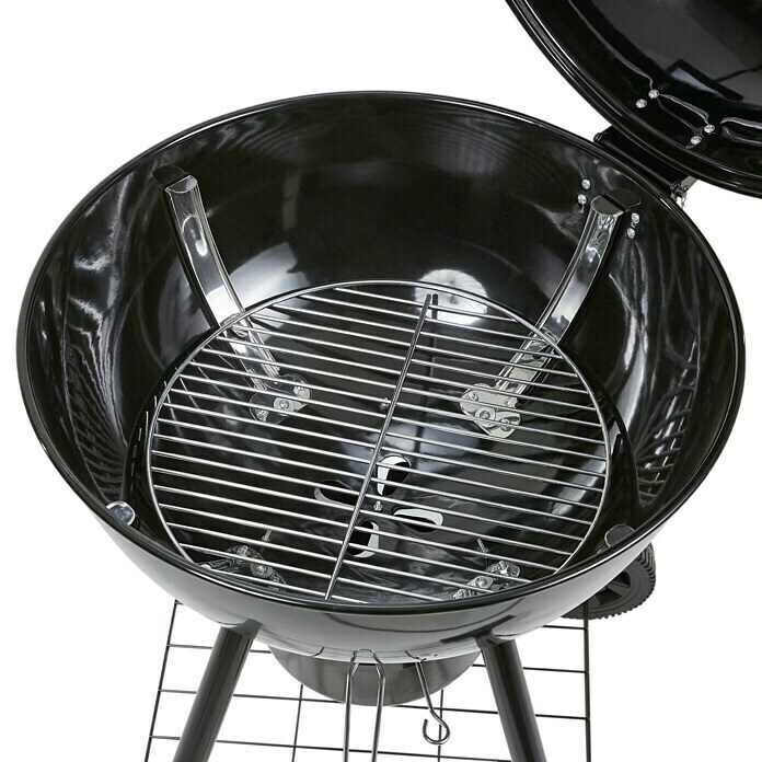 Kingstone Barbacoa redonda con tapa Sunset (Diámetro de la superficie de la parrilla: 55 cm, Negro) | BAUHAUS