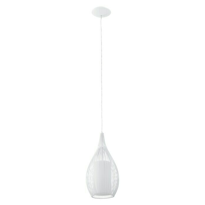 Eglo Okrugla viseća svjetiljka (Bijelo, Visina: 110 cm, Maksimalna snaga: 60 W, E27, S 1 žaruljom)