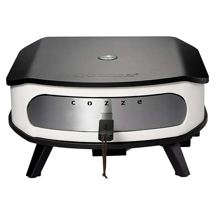 Cozze Pizzaofen mit drehbarem Pizzastein - Durchmesser Grillfläche: 42,5 cm, 6 kW, Weiß/Schwarz, Stahl - Cozze Pizzaofen: Kompakter, tragbarer Pizzaofen für authentische Pizzaerlebnisse im Freien. Ideal für Gartenpartys und Campingausflüge.