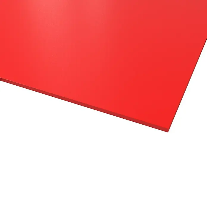 Hartschaumplatte Protex - Rot, 50 cm x 50 cm x 3 mm, PVC - Rote Acrylglasplatte mit glatter Oberfläche, ideal für vielfältige Anwendungen im Innen- und Außenbereich. Vielseitiges Material für kreative Projekte.