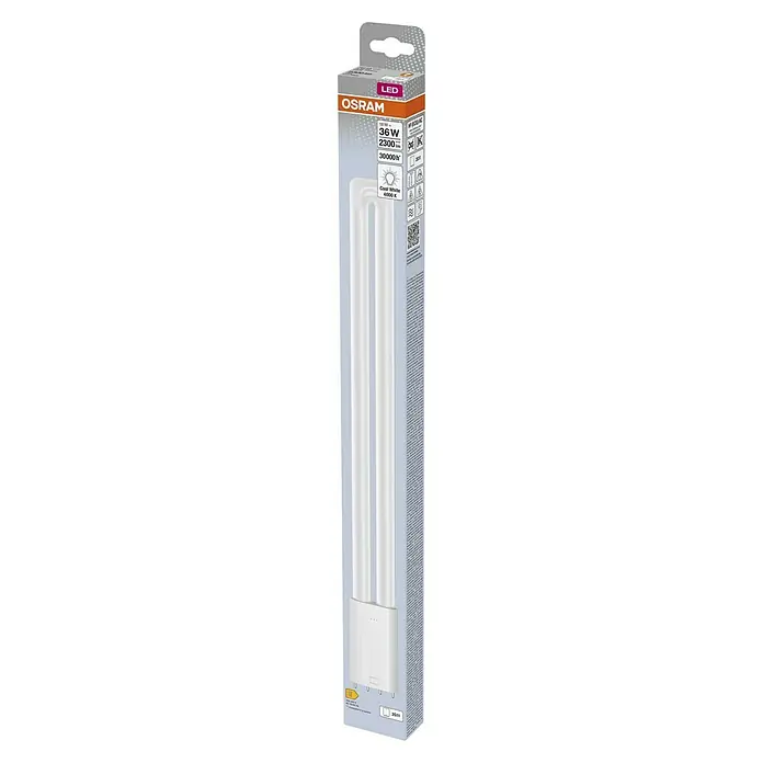 Osram LED-Röhre Dulux L - 18 W, 4,4 cm, Kaltweiß, 2.300 lm - Nahaufnahme einer Osram LED-Lampe. Kompaktes und effizientes Design, ideal für moderne Beleuchtungslösungen.