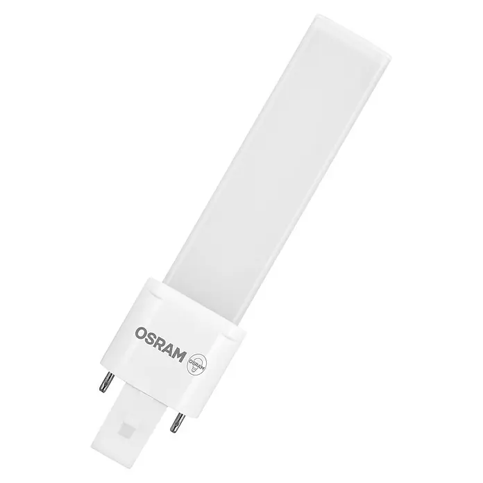 Osram LED-Röhre Dulux S - 3,5 W, 3,23 cm, Warmweiß, 360 lm - Nahaufnahme einer Osram LED-Lampe, die modernes Design und Energieeffizienz vereint, ideal für zeitgemäße Beleuchtungslösungen.