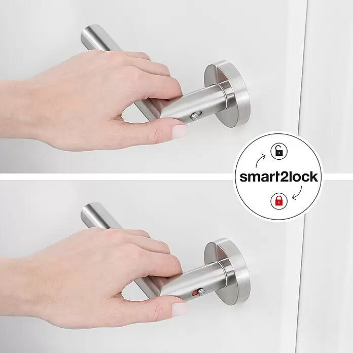 Diamond Doors Zimmertürgarnitur L-Form Premium Smart2Lock linksStärke Tür: 38 mm - 45 mm, Edelstahl, Edelstahl, L-Form, Links