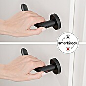 Diamond Doors Zimmertürgarnitur Wisconsin Smart2Lock links (Stärke Tür: 38 mm - 45 mm, Edelstahl, L-Form, Schwarz, Links) | BAUHAUS