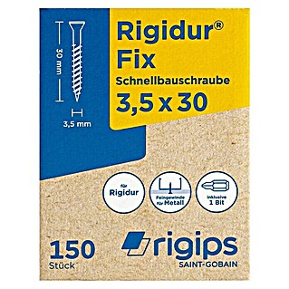 Rigips Rigidur Schnellbauschrauben (Durchmesser: 3,5 mm, Länge: 30 mm, 150 Stk.)