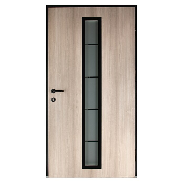 Splendoor Haustür Thermodoor PLUS SP70 (110 cm x 210 mm, DIN Anschlag: Rechts, Weißeiche/Tiefschwarz) | BAUHAUS