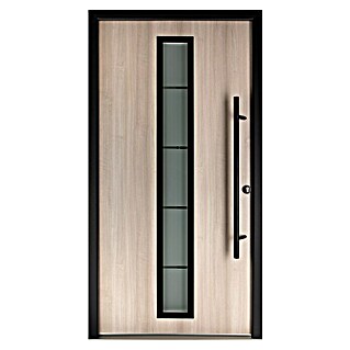 Splendoor Haustür Thermodoor PLUS SP70 (100 cm x 210 mm, DIN Anschlag: Rechts, Weißeiche/Tiefschwarz)