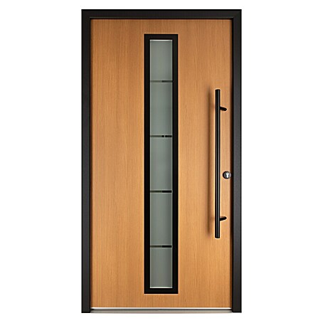 Splendoor Haustür Thermodoor PLUS SP70 (110 cm x 210 mm, DIN Anschlag: Rechts, Bergkiefer/Tiefschwarz)