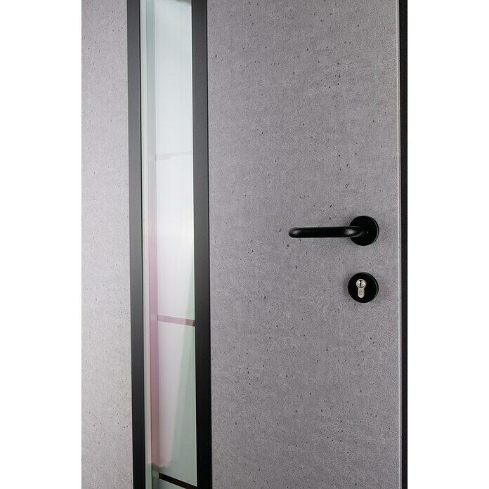 Splendoor Haustür Thermodoor PLUS SP70 (110 cm x 210 mm, DIN Anschlag: Links, Naturbeton/Tiefschwarz) | BAUHAUS