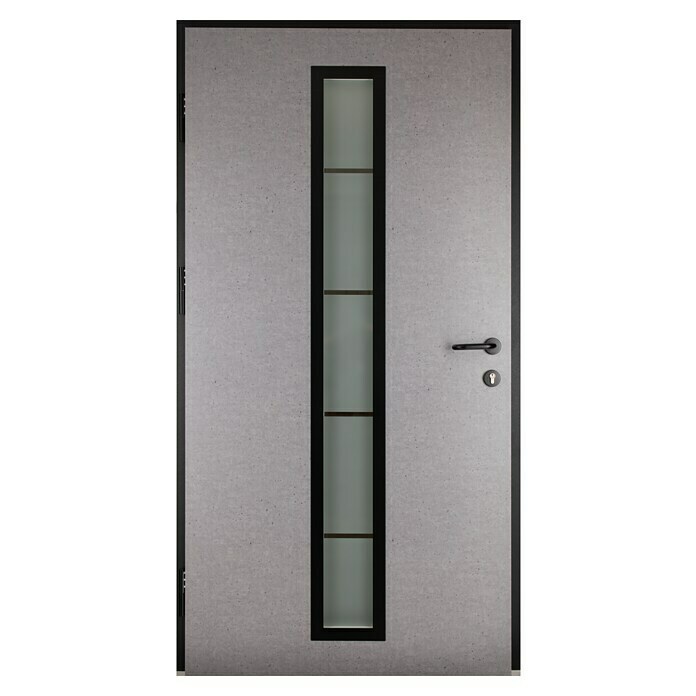 Splendoor Haustür Thermodoor PLUS SP70 (100 cm x 210 mm, DIN Anschlag: Links, Naturbeton/Tiefschwarz) | BAUHAUS