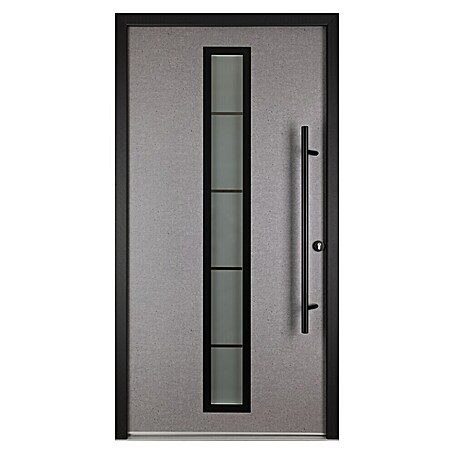 Splendoor Haustür Thermodoor PLUS SP70 (110 cm x 210 mm, DIN Anschlag: Rechts, Naturbeton/Tiefschwarz)