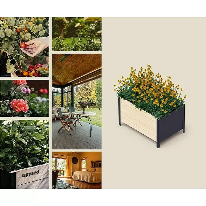 Upyard Pflanzkasten Modernbox tief58 x 52 x 48 cm, Holz, Natur
