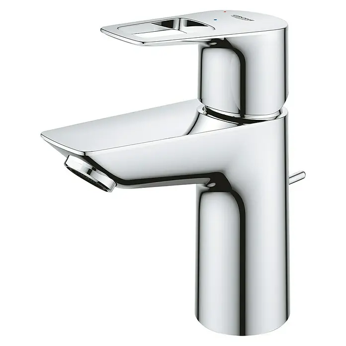 Grohe Start Loop Grifo de lavabo S - Cromo, Brillante, Apertura en frío - Grifo brillante de Grohe con caño plano y palanca lateral, que agrega un toque moderno al diseño de cualquier baño. Ideal para baños elegantes.