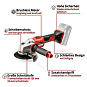 Einhell Power X-Change Akku-Winkelschleifer Axxio (18 V, Ohne Akku, Durchmesser Scheibe: 125 mm)