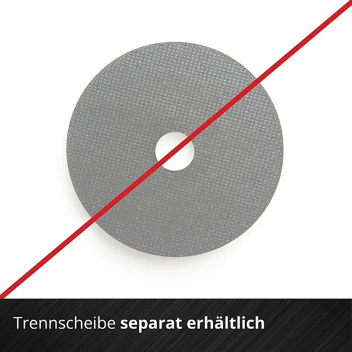Einhell Power X-Change 18V Akku-Winkelschleifer - 18 V, Ohne Akku, Durchmesser Scheibe: 115 mm - Trennscheibe nicht enthalten. Die abgebildete Trennscheibe ist nicht im Lieferumfang enthalten und muss separat erworben werden.