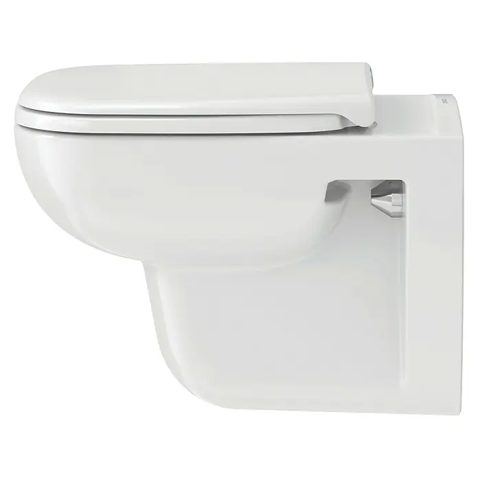 Duravit D-Code Wand-WC-Set - Spülrandlos, Ohne Spezialglasur, Spülform: Tief, WC Abgang: Waagerecht, Weiß - Hänge-WC mit geschlossenem Spülrand in Weiß. Das moderne Design macht es zu einer stilvollen Ergänzung für jedes Badezimmer.