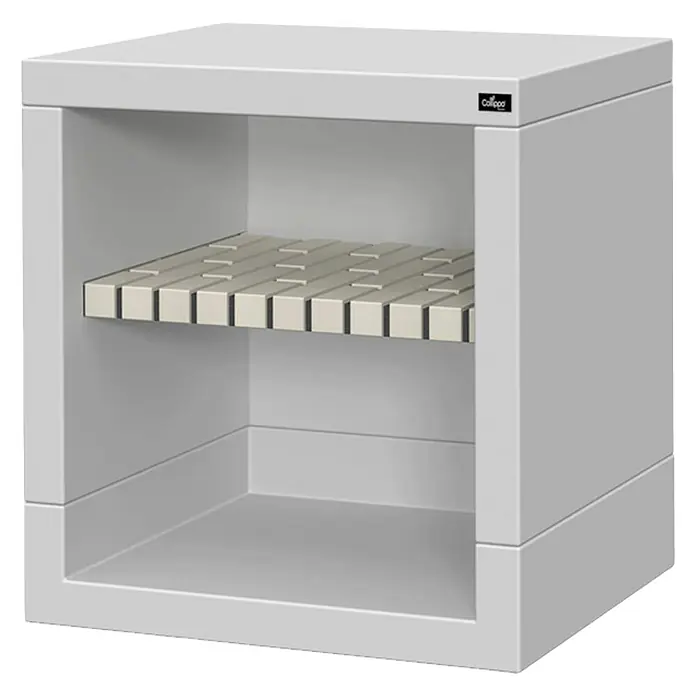 Collippo Estoril Mesa de barbacoa para barbacoa - L x An: 88,5 x 58 cm - La imagen muestra un producto Collcool: una estantería gris moderna con un estante. El foco está en su diseño minimalista y de alta calidad.