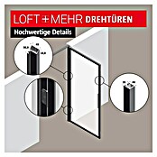 Room Plaza Loft + Mehr Drehtür-Komplettset 00/01 (1.000 x 2.130 mm, Rechts, Klarglas) | BAUHAUS