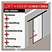 Room Plaza Loft + Mehr Schiebetür-Komplettset 00/01 (940 x 2.060 mm, Klarglas) | BAUHAUS