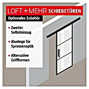 Room Plaza Loft + Mehr Schiebetür-Komplettset 11/01 (940 x 2.060 mm, Satiniertes Glas) | BAUHAUS