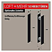 Room Plaza Loft + Mehr Griffstange / Griffleiste (Schwarz matt, 350 x 40 mm, Eckig) | BAUHAUS