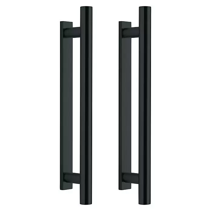 Room Plaza Loft + Mehr Griffstangen-Set - Schwarz matt, 400 x 25 mm, Rund - Zwei matte schwarze Zugtürgriffe.