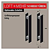 Room Plaza Loft + Mehr Griffstangen-Set (Schwarz matt, 350 x 40 mm, Eckig) | BAUHAUS