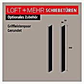 Room Plaza Loft + Mehr Griffleisten-Set (Schwarz matt, 350 x 30 mm, Rund) | BAUHAUS