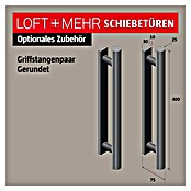 Room Plaza Loft + Mehr Griffstangen-Set (Schwarz matt, 400 x 25 mm, Rund) | BAUHAUS