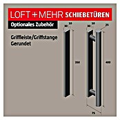 Room Plaza Loft + Mehr Griffstange / Griffleiste (Schwarz matt, 400 x 25 mm, Rund) | BAUHAUS