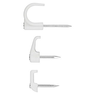 Grapa para cable (6 x 3 cm, Blanco, 30 ud.)