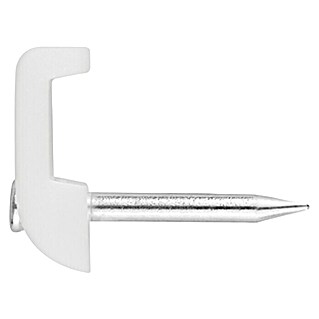 Grapa para cable (4 x 2 cm, Blanco, 6 ud.)