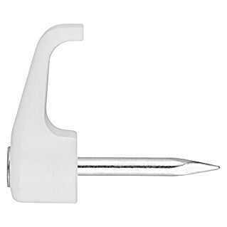 Grapa para cable (2,5 x 2 cm, Blanco, 100 ud.)