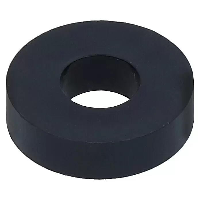 Vormann Arandela distanciadora Fix - 20 ud., Diámetro: 8,5 mm - 20 mm, Espesor: 5 mm, Negro - Componente negro, plano y anular con un orificio central.